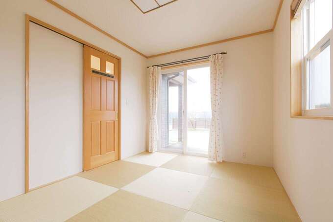 奥さまの希望で和室を用意。ゲストルームなど多様に活躍