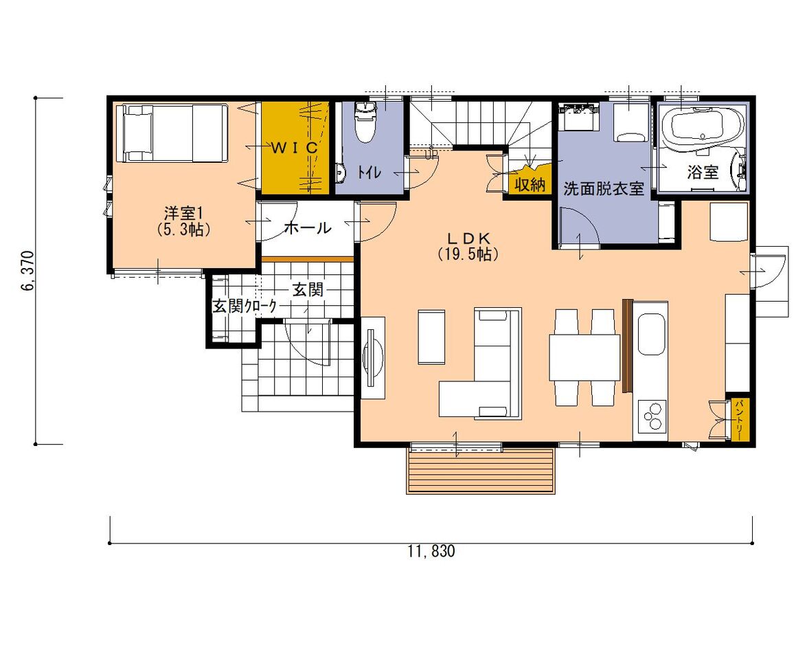 HAPPY HOUSE（山田工務店） 1階に寝室がある暮らし　４LDK 1階