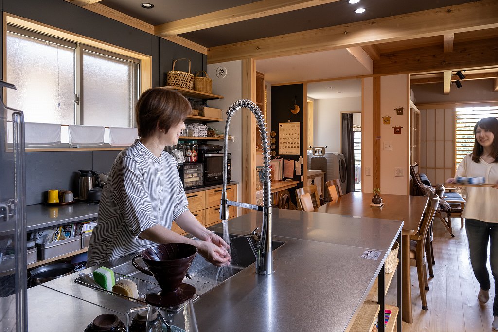 キッチンを中心にした間取り