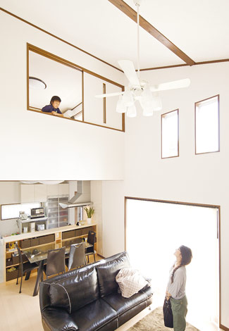 水田建設【1000万円台、二世帯住宅、間取り】家族がどこに居ても気配がわかる間取りが特徴