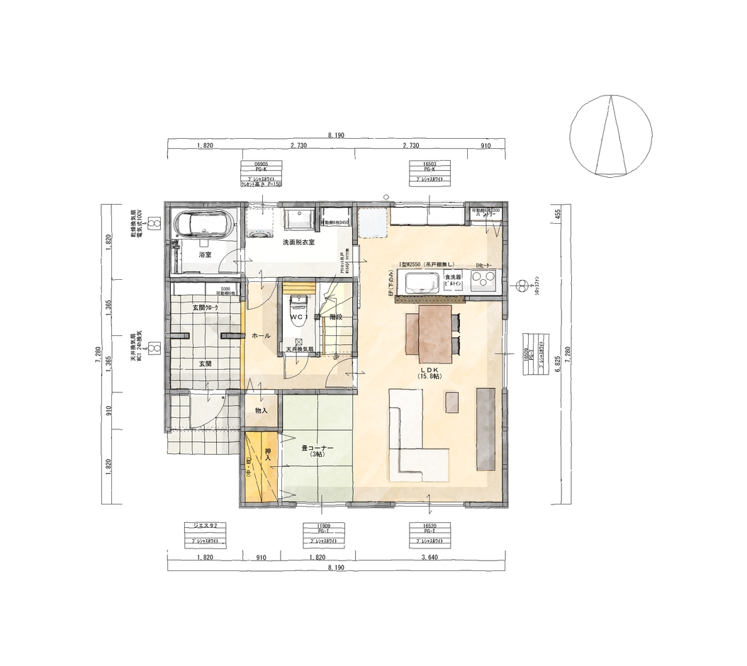 JUST LUCKY HOUSE（山田工務店） 南道路 34坪1,995万（月々5.1万円） 1階