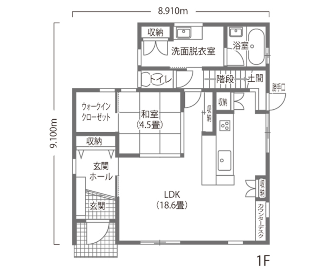 イデキョウホーム 一生暮らす家だから、飽きないようシンプルに 1階