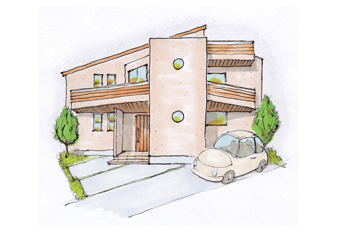 瀧社長の手書きスケッチ。お家の中もスケッチを描いてくれるので完成イメージがつきやすい