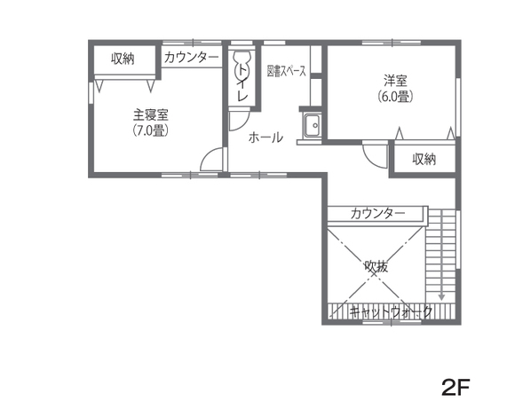 フジモクの家（富士木材） 家と庭がつながる住まいは窓際ベンチの休息もうれしい 2F