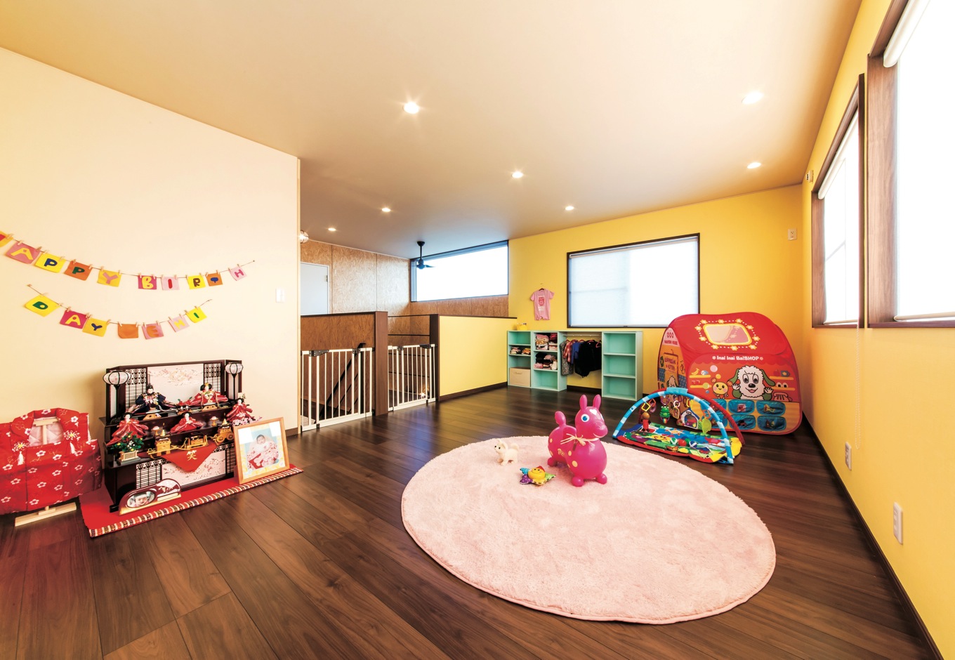 ホームプラザ大東【デザイン住宅、趣味、インテリア】子どもが小さいうちは広々と遊べる空間を確保。将来は分割して個室にする予定