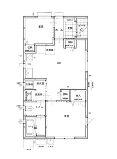 木目調と赤が奏でるシンプルモダンの家