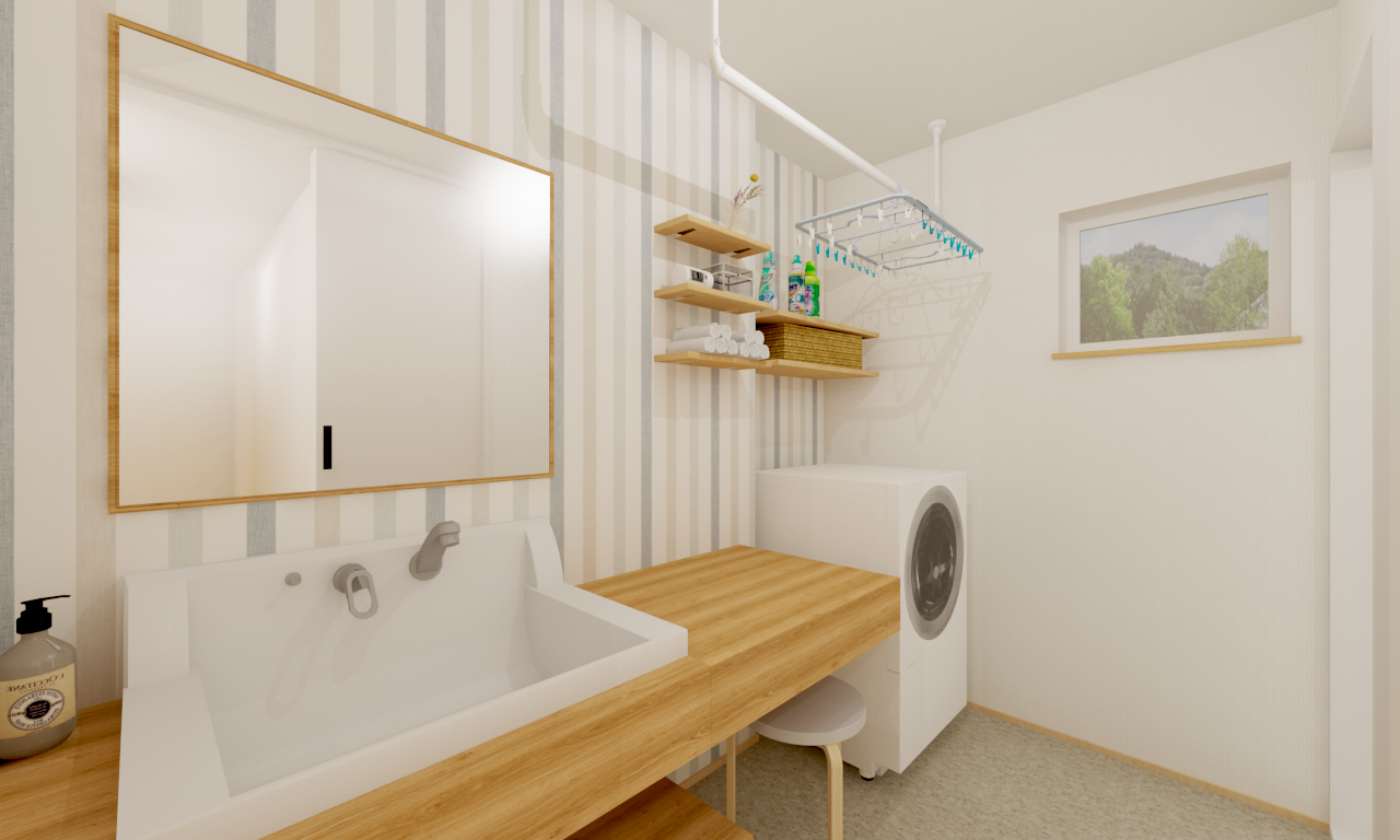 『隣接するランドリー&クローゼット』