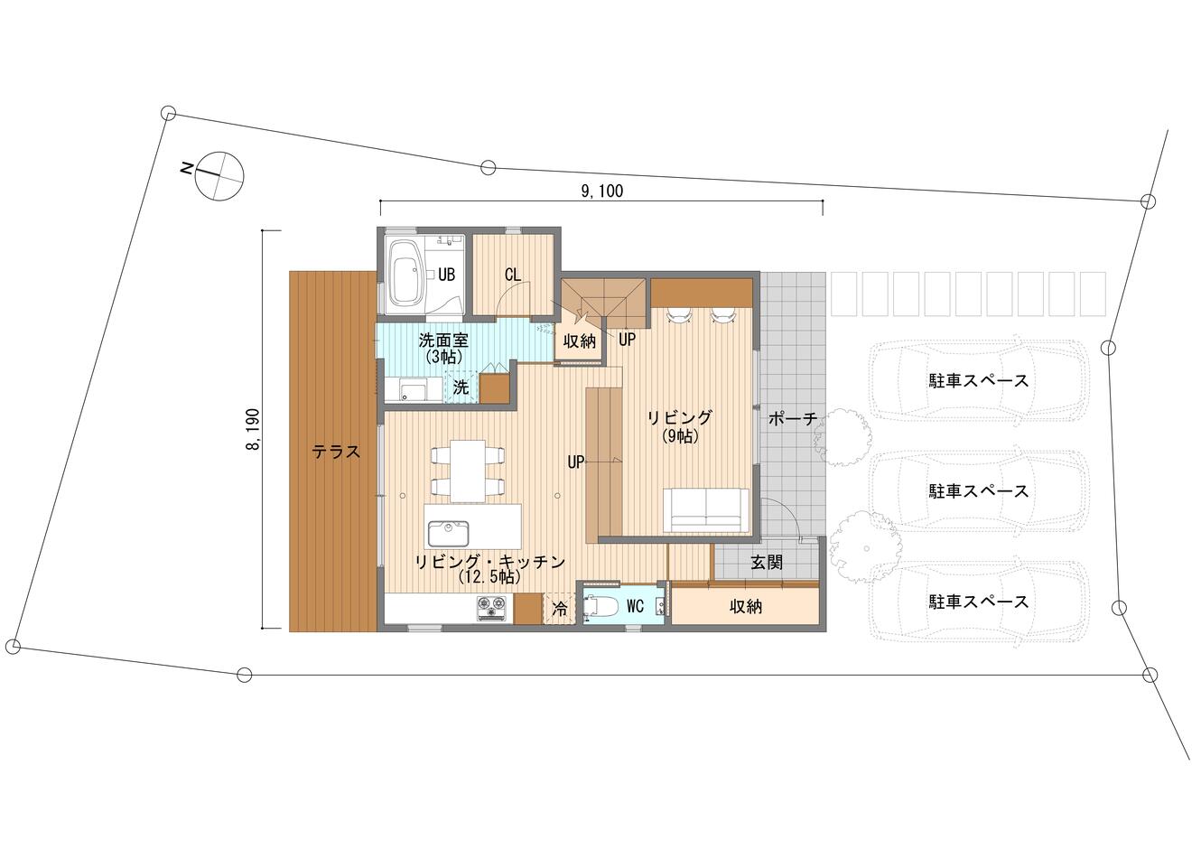 荒川工務店（ASJ豊橋スタジオ） 収納力と快適さを両立させた住まい 1階