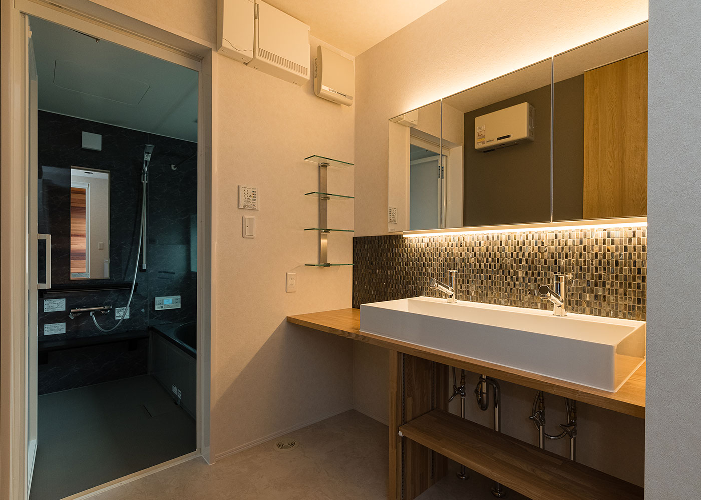 クラフトハウス【デザイン住宅、狭小住宅、建築家】ホテルライクな洗面