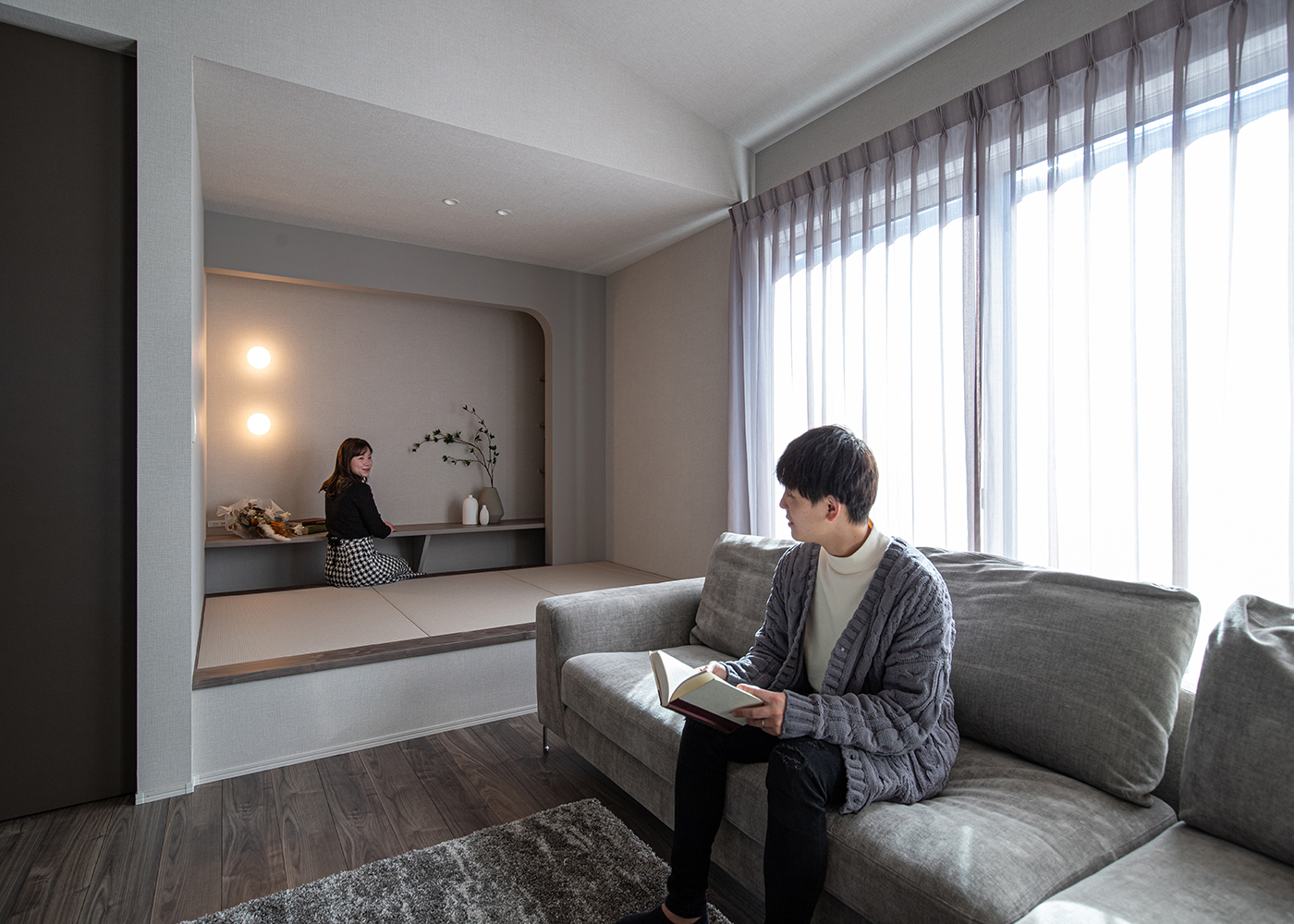 日本住建【デザイン住宅、収納力、間取り】家族の目線の高さが合いやすいLDK