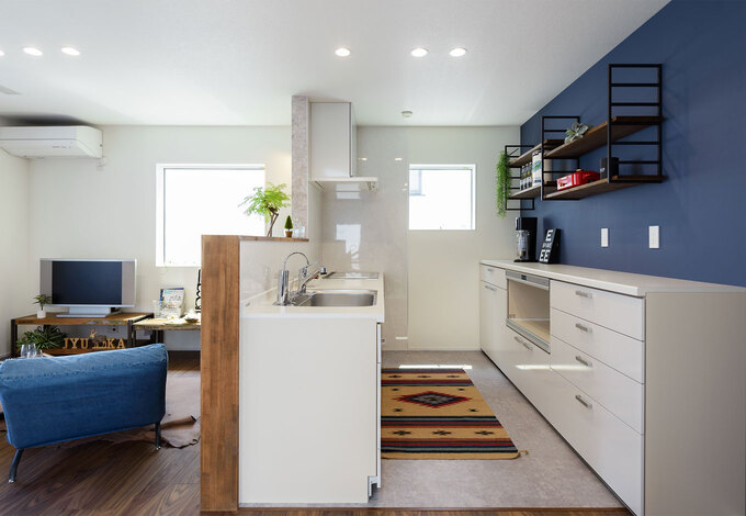 キッチンは奥さまのセンスで、カッコよくて清潔感のあるイメージに