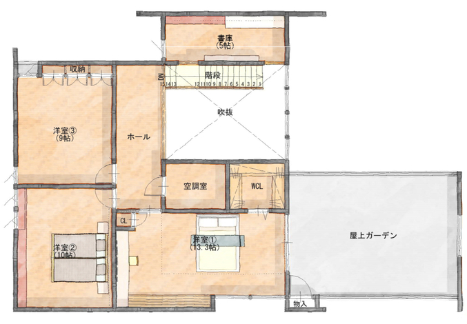 マルモホーム 平屋風×二階建て、2つのリゾートスタイル。洗練された上質空間を体感 二階建て棟 2F