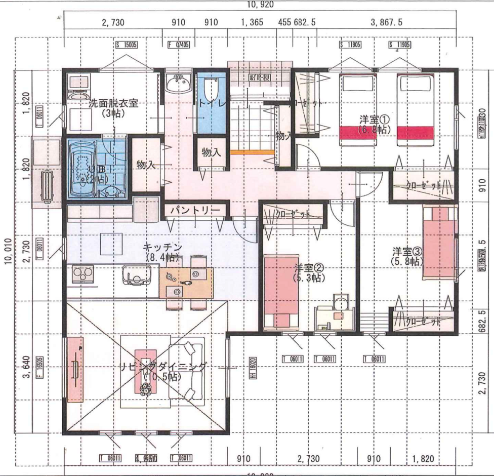 イシカワ 「家事も学びも一緒に楽しむ、開放的な3LDK　27坪　平屋」 1階
