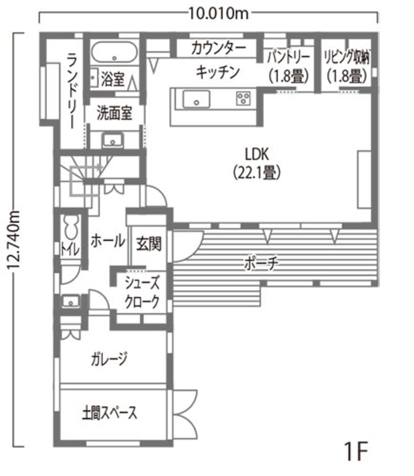 Select工房 趣味を楽しむガレージのあるカリフォルニアスタイルの家 1階