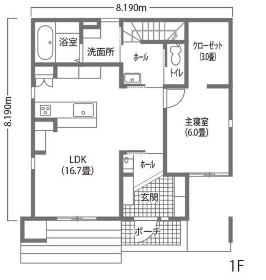 Yamaguchi Design 掛川店（アイフルホーム 掛川店） 【アイフルホームプランコンテスト優勝プラン】20代の共働き夫婦の考える「家事ラクな家」  １階