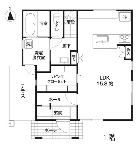 エスホーム ナチュラルな温もり溢れるモダンな邸宅 １階