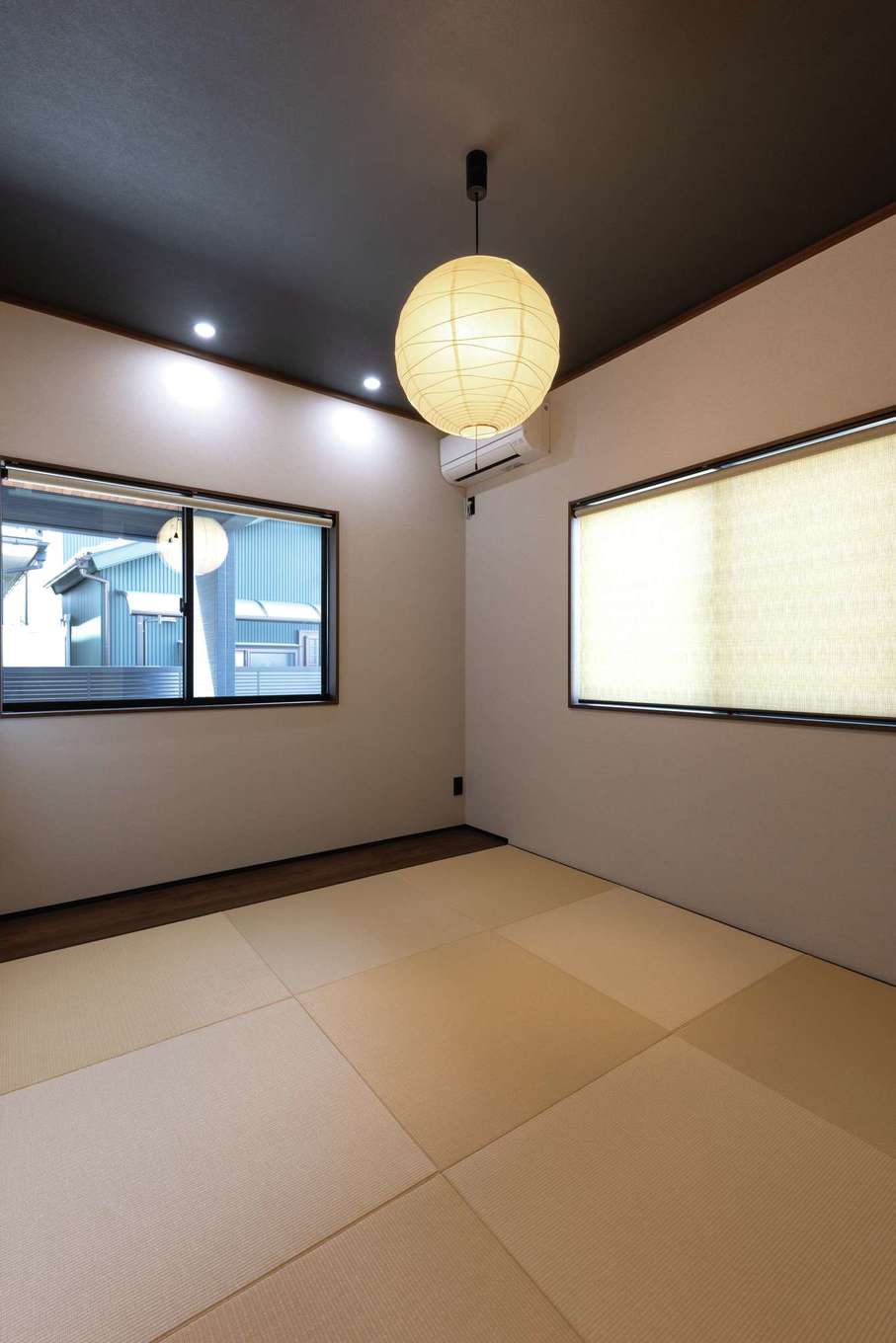 サンワ開発【デザイン住宅、省エネ、間取り】モダンな印象の和室。リビングからは完全に独立しているので、落ち着きのある客間として使える