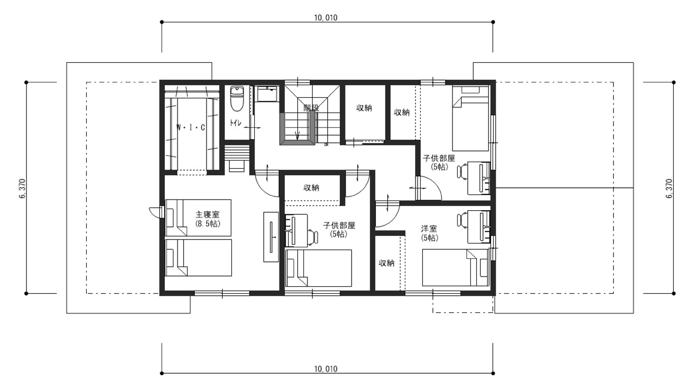 エフエフ住宅 6LDKのミニキッチンがある二世帯住宅 2階
