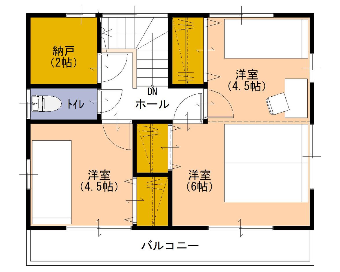 HAPPY HOUSE（山田工務店） 1階に寝室がある暮らし　４LDK 2階