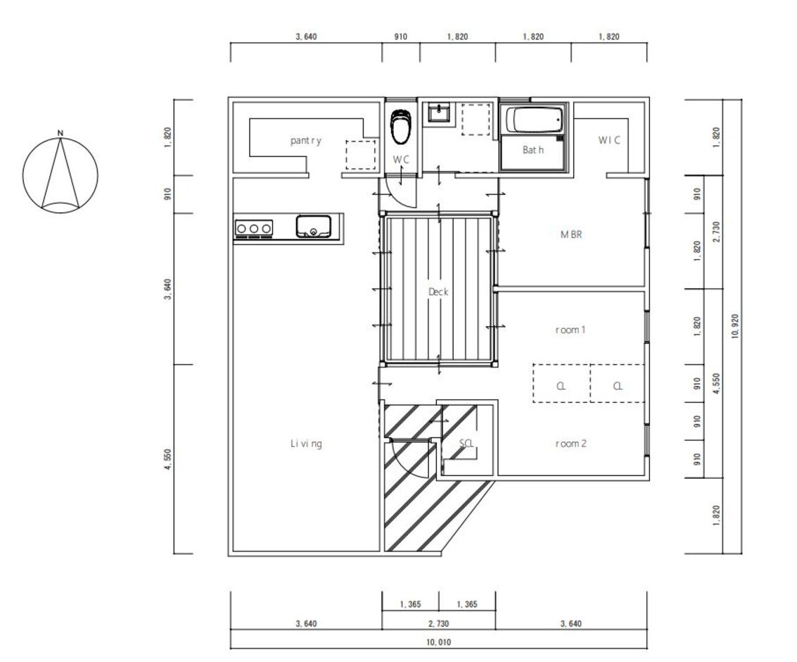 Dairyu Home（シンプルノート御殿場・小山・裾野） 家の真ん中に中庭のあるSIMPLENOTEの平屋 １F