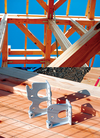 木造軸組工法の3倍以上の強度「ロケット金物構法」