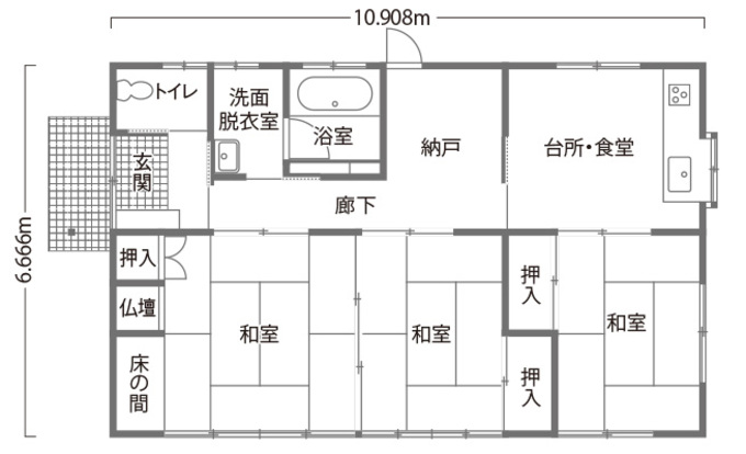リノベーション前の間取り図