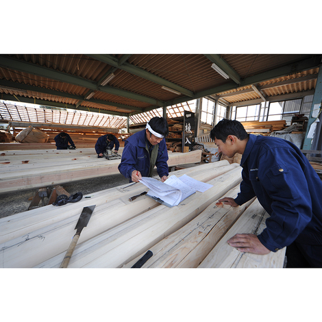 カネタケ竹内建築【材選び・墨付け・刻み加工】