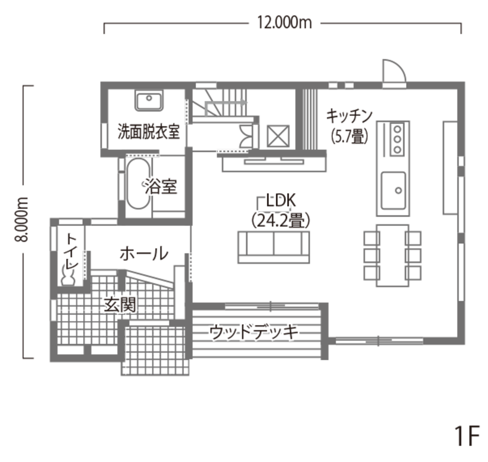 吉川住建 約30畳のLDKと広い庭で、家族がのびやかに暮らす家 1F
