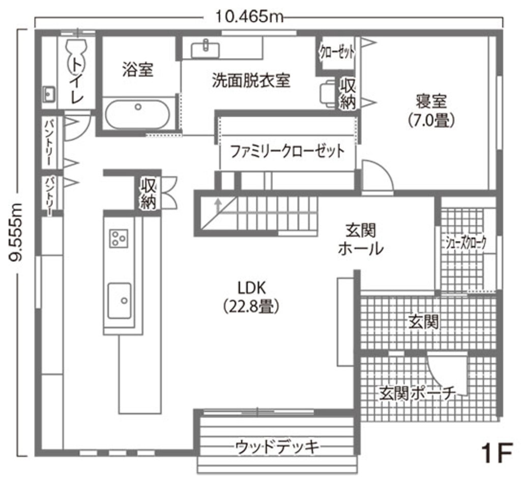 KUREKEN HAUS（榑林建設） 老後も安心な1階主寝室、3LDKの間取り 1階間取り