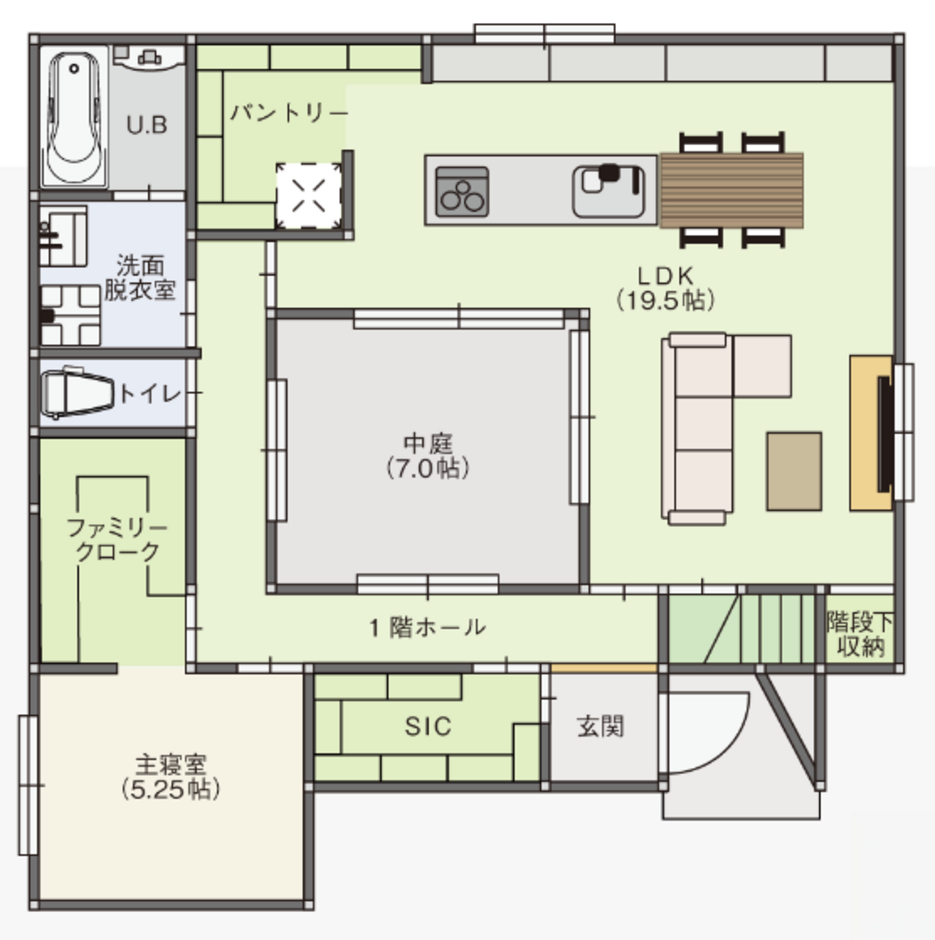 ARCHITECT STUDIO TEGOKORO （遠藤建築店） 家族が自然と集まる家 1階