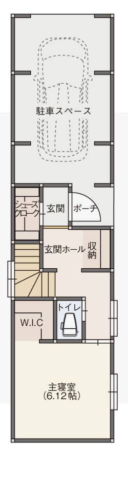 ARCHITECT STUDIO TEGOKORO （遠藤建築店） 楽しさ重視の狭小住宅 1階