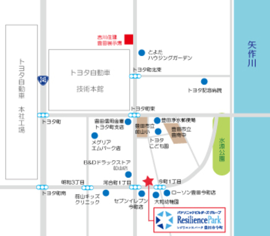 吉川住建【レジリエンスパーク豊田市今町】地図