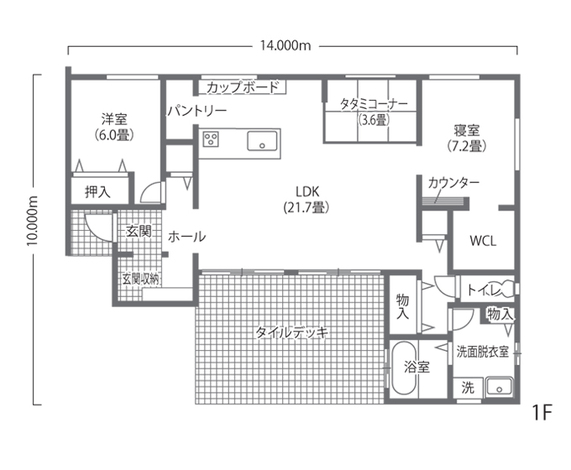 吉川住建 リゾートのように暮らす、アウトドアリビングのある平屋 