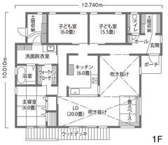 農園の中にたたずむ明るい平屋キッチンに届く空と緑と家族の幸せ