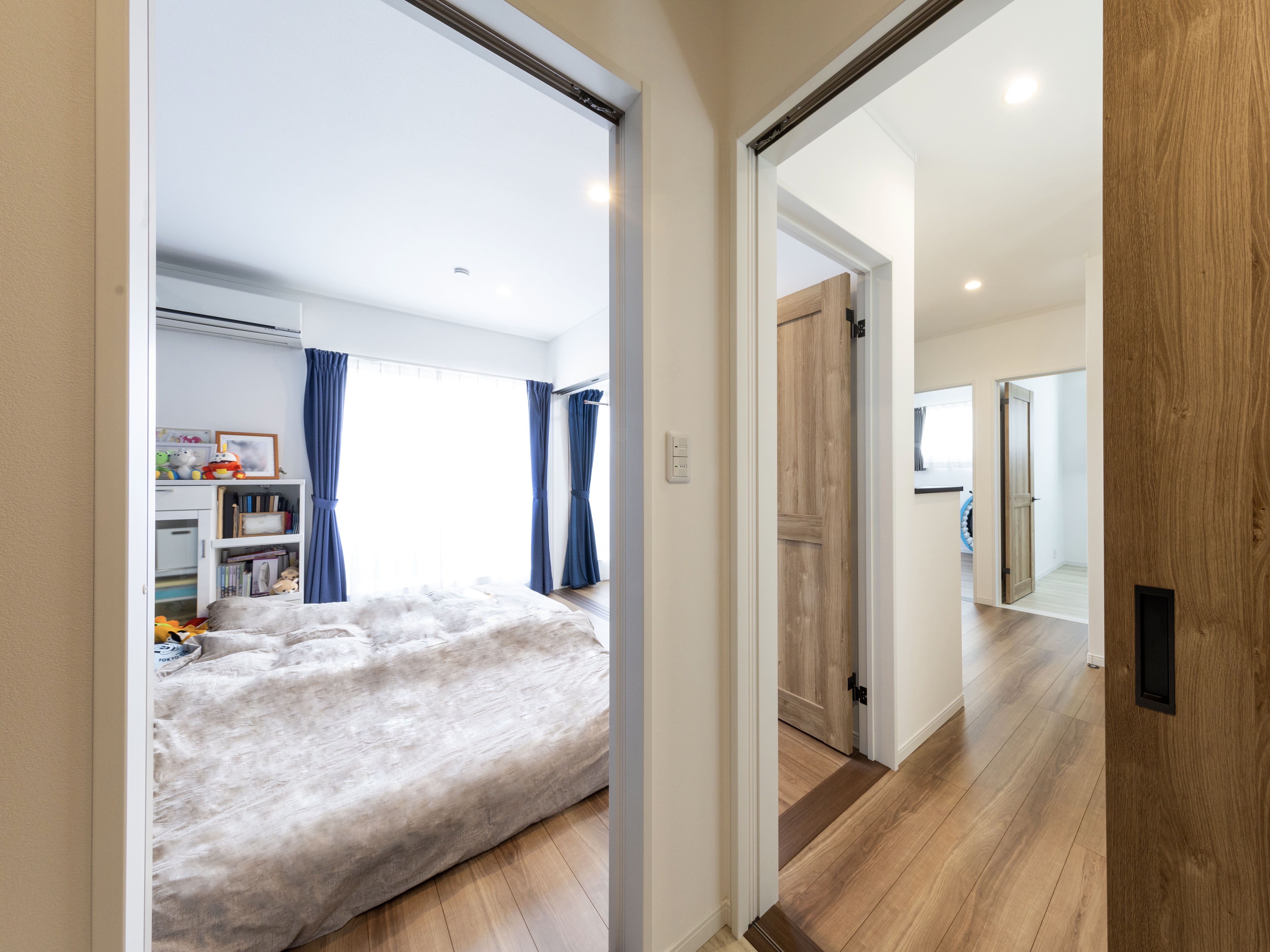 エスホーム｜２階ホールとウォークインクローゼットと寝室が繋がっているので、行き来がスムーズで物の出し入れが楽にできる。