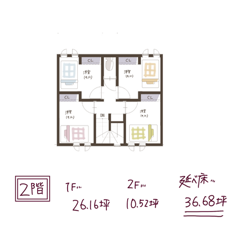 子育て安心住宅 Design Craft Office 快適な空間にワクワクを詰め込んだ、６人家族の家 2階