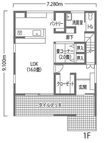 DAITOKU（大得工務店） 坪数以上の広さを実感！32坪のロースタイルの家 1階