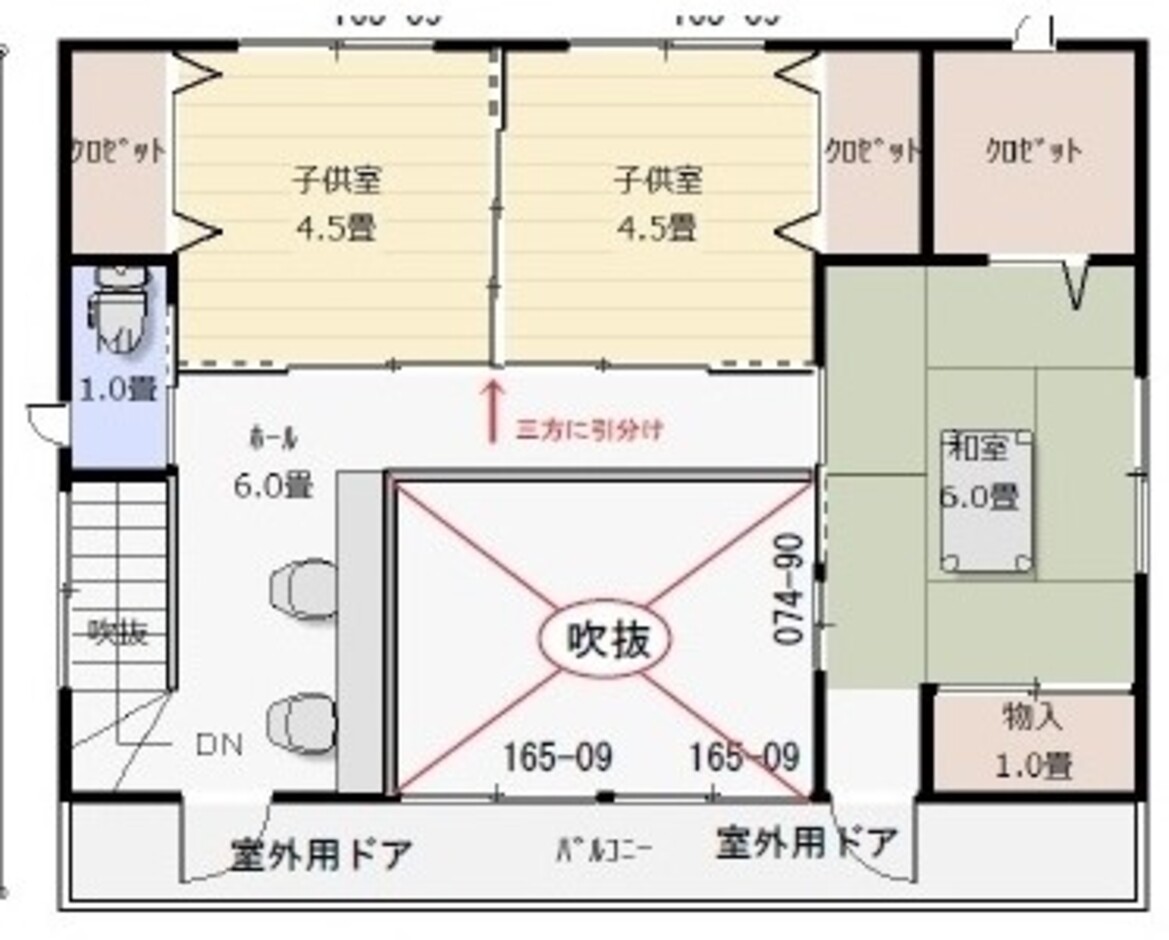 建築システム（狭小住宅専門店） プラン３２－間口９．１ｍ（５．０間）　２階建て　延床面積１３５㎡（４０．８坪） ２階
