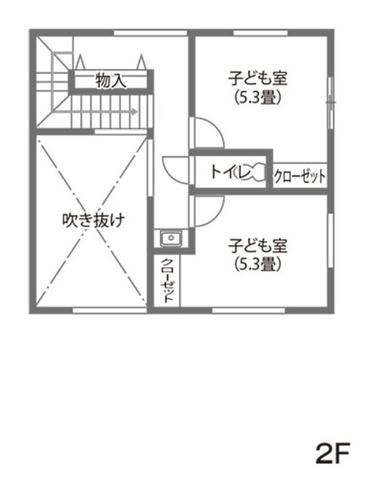 KUREKEN HAUS（榑林建設） 老後も安心な1階主寝室、3LDKの間取り 2階間取り