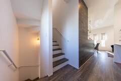 ３階建では、階段位置を建物の隅に配置し居住スペースを広く利用