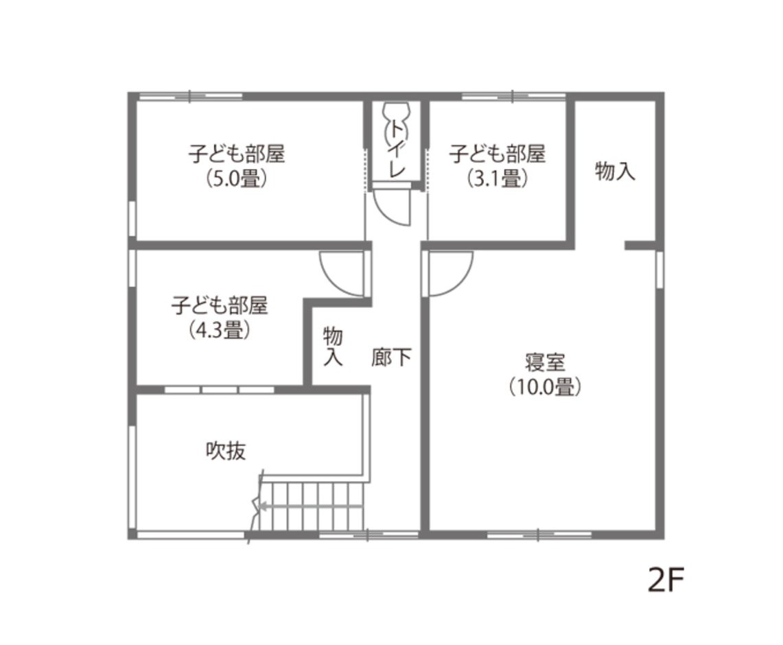 金子工務店/めぐみ不動産 日当たりの劣勢を設計でクリア ２階