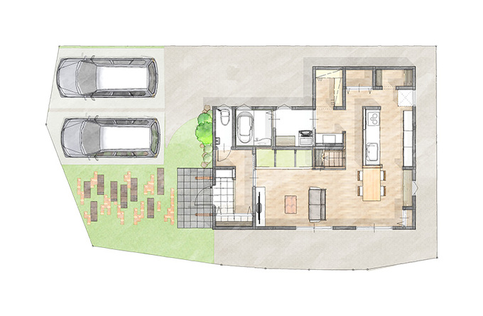 ほっと住まいる ぬくもりのあるデザインと家事ラク動線が暮らしの味方 1階