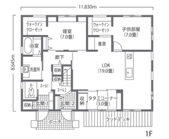 19畳のリビングとこだわり満載の完全分離型二世帯住宅