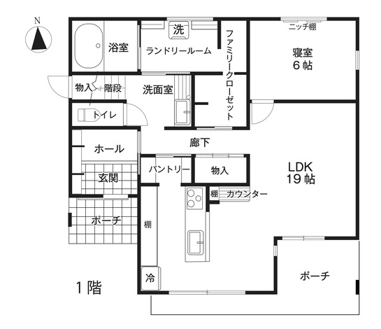 エスホーム シームレスな外観と開放感をもたらす家 １階