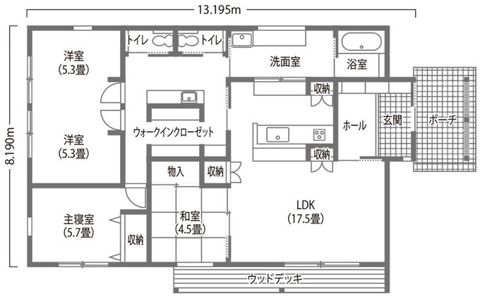 フジモクの家（富士木材） 3人の子育てを山小屋のようなくつろぎが包む平屋の家 1階