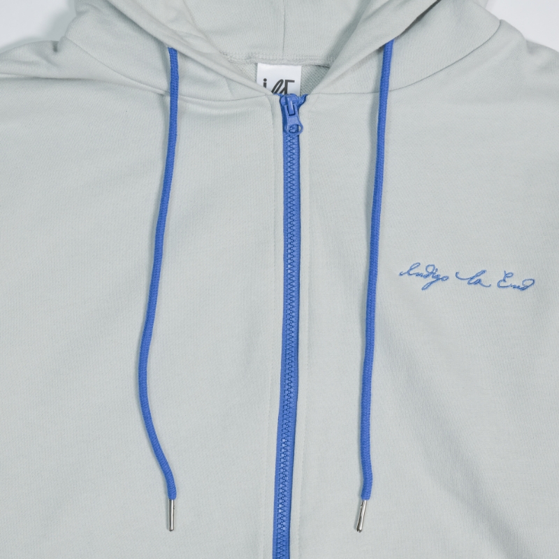 indigo la End】 ilEビックシルエット ダブルジップアップフーディー