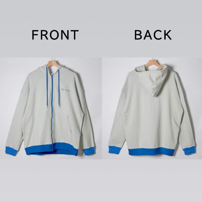 indigo la End ilEビックシルエット ダブルジップアップフーディー 3d29dac5e4b583a7ea1be45b7fef2a