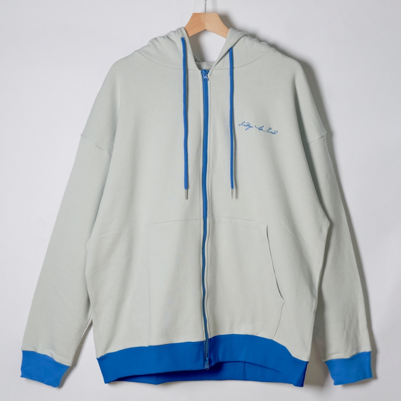 indigo la end ビッグシルエット パーカー ダブルジップ　フーディー 909396a79f5b88368df659a3f8ac83