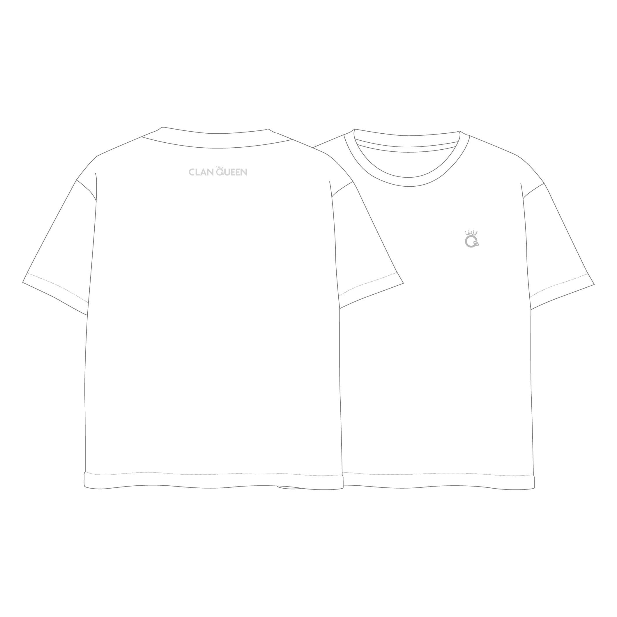 CLAN QUEEN LOGO T-SHIRT (WHITE×SILVER) / Official Goods Shop