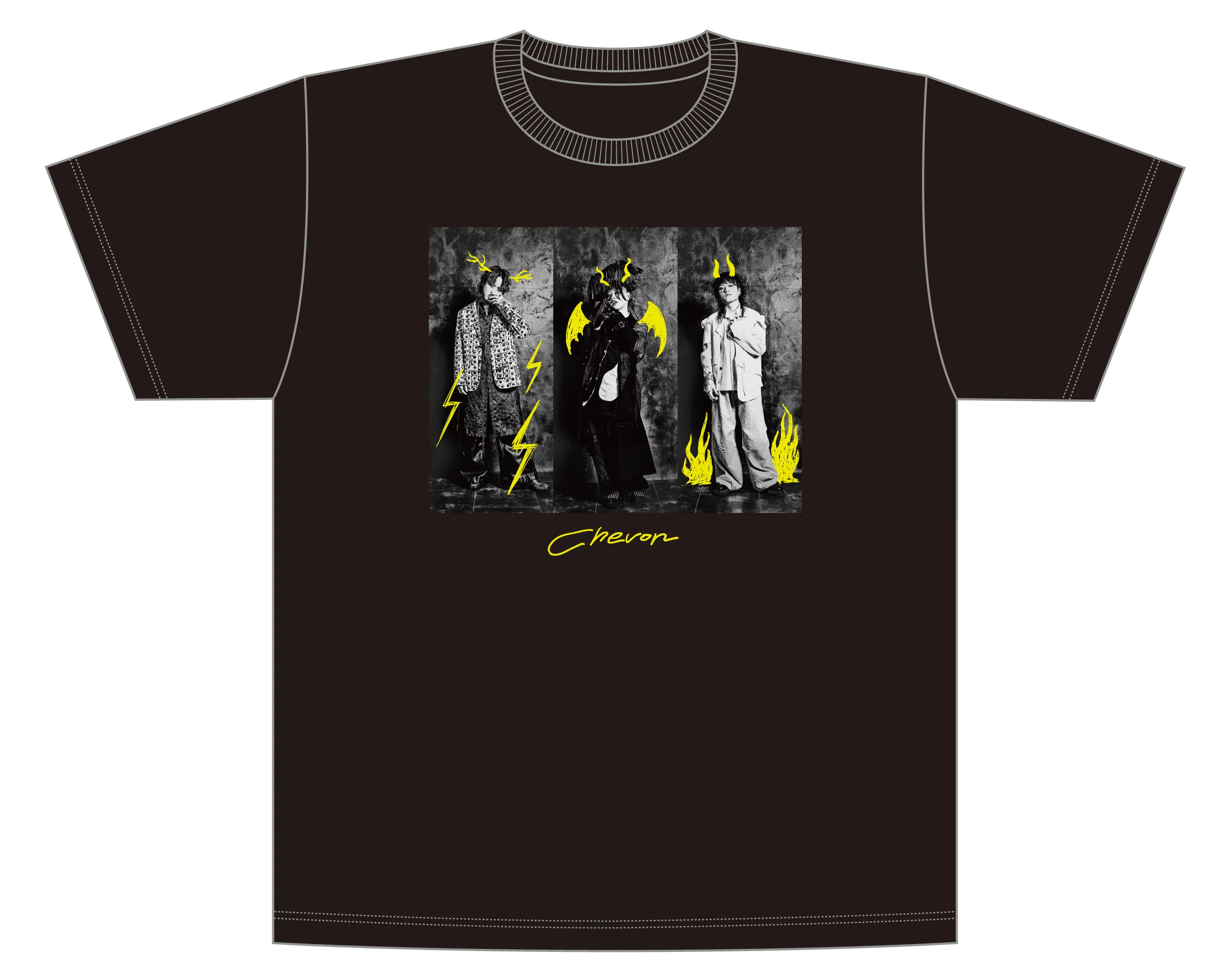 ChevonフォトプリントTシャツ / ブラック / Official Goods Shop